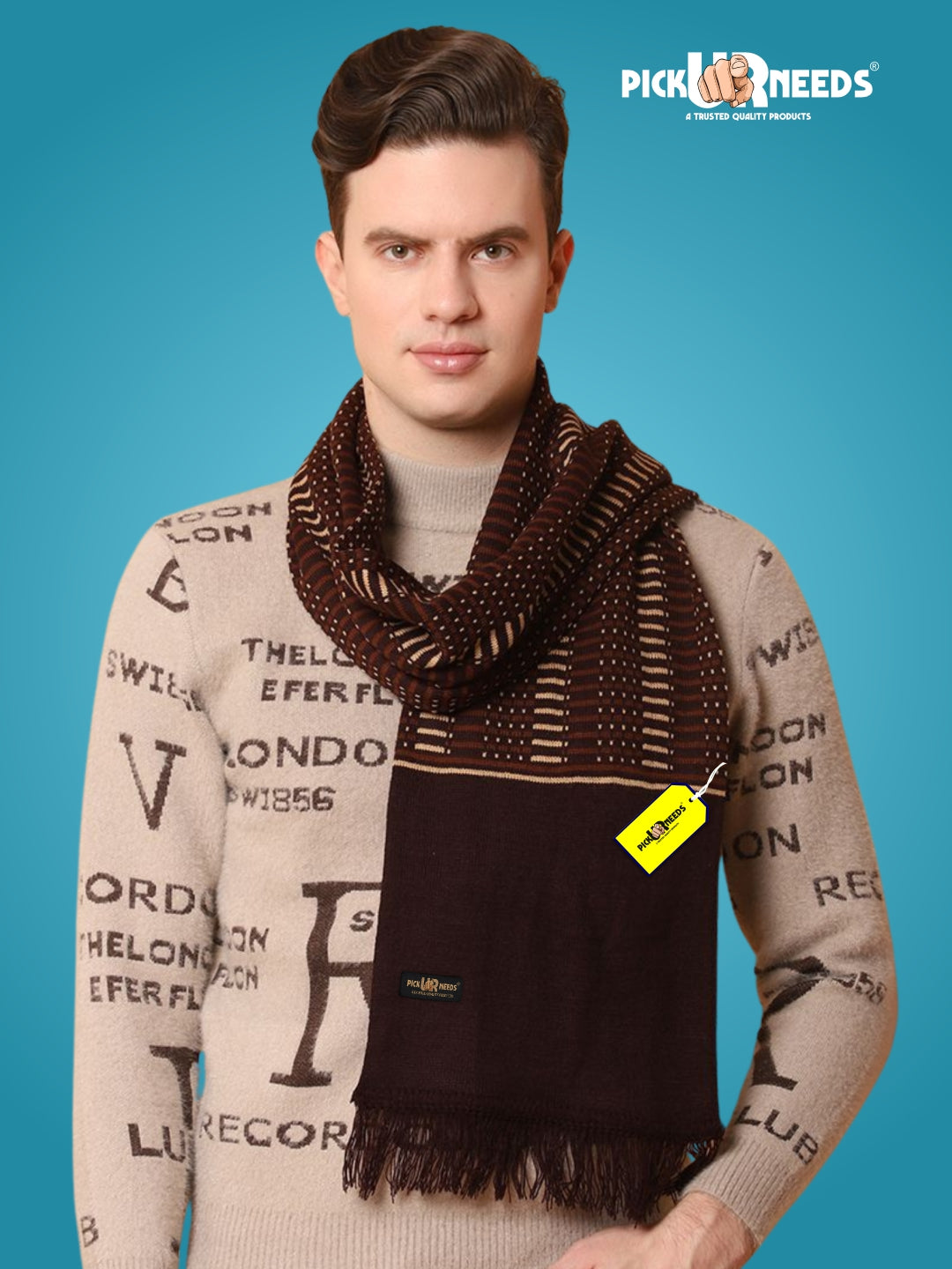 Pick Ur Needs Premium Winter Muffler for Men Soft Woolen Knitted Scarf for Warmth & Style