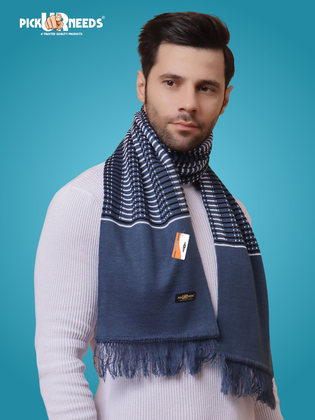 Pick Ur Needs Premium Winter Muffler for Men Soft Woolen Knitted Scarf for Warmth & Style