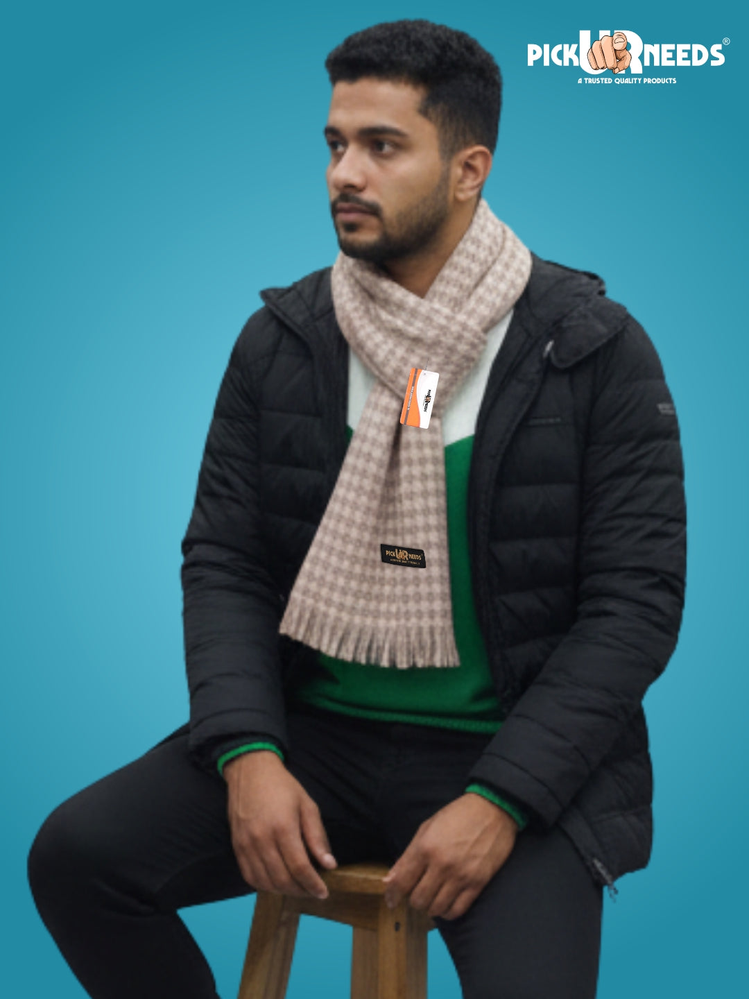 Pick Ur Needs Soft, Warm & Breathable Premium Wool Blend Winter Scarf for Men Fashionable Elegant Muffler