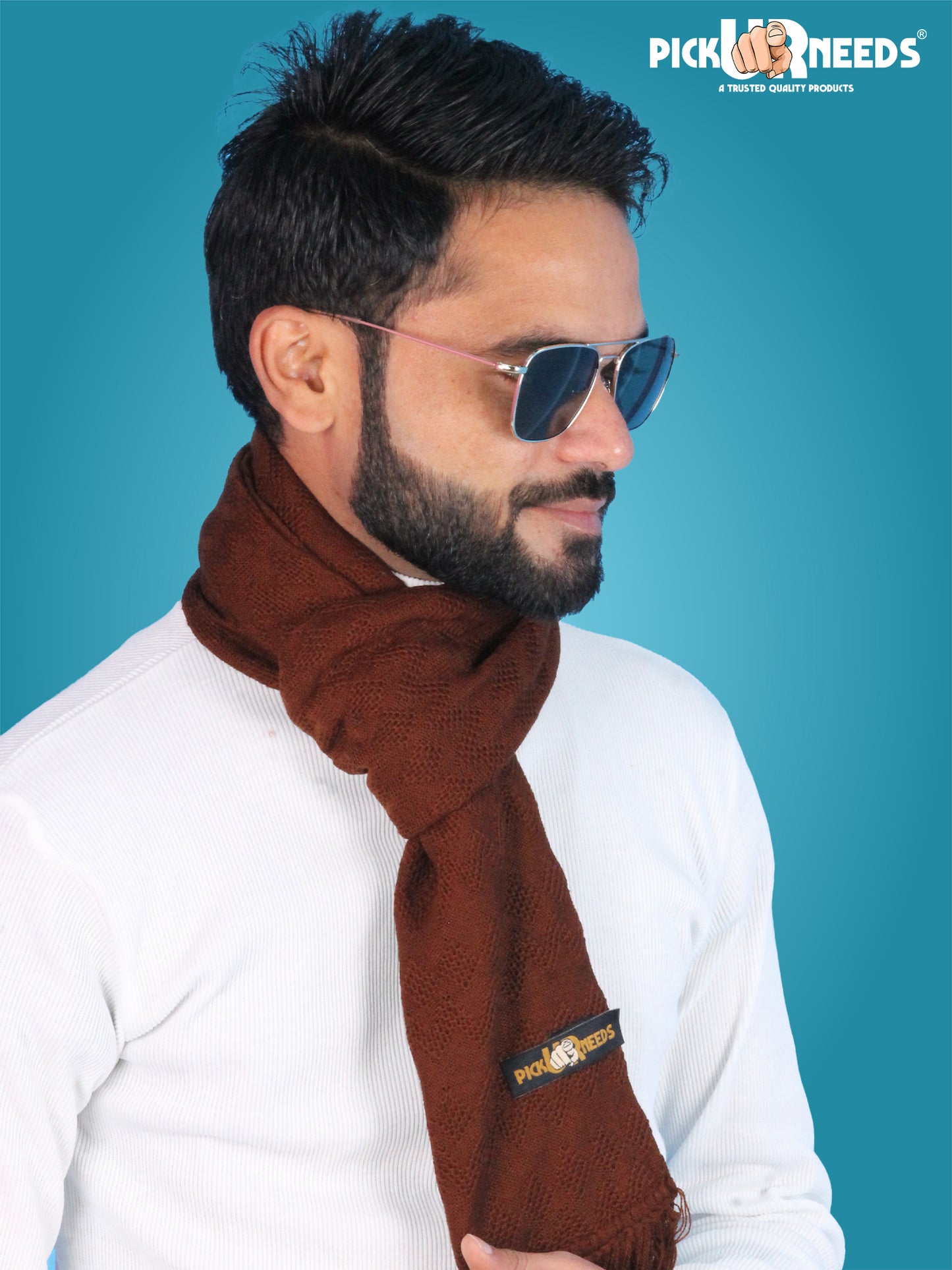 Pick Ur Needs Men’s Signature Winter Muffler Ultra-Soft Textured Scarf for Cold Weather Elegant Daily & Office Wear Muffler for Men