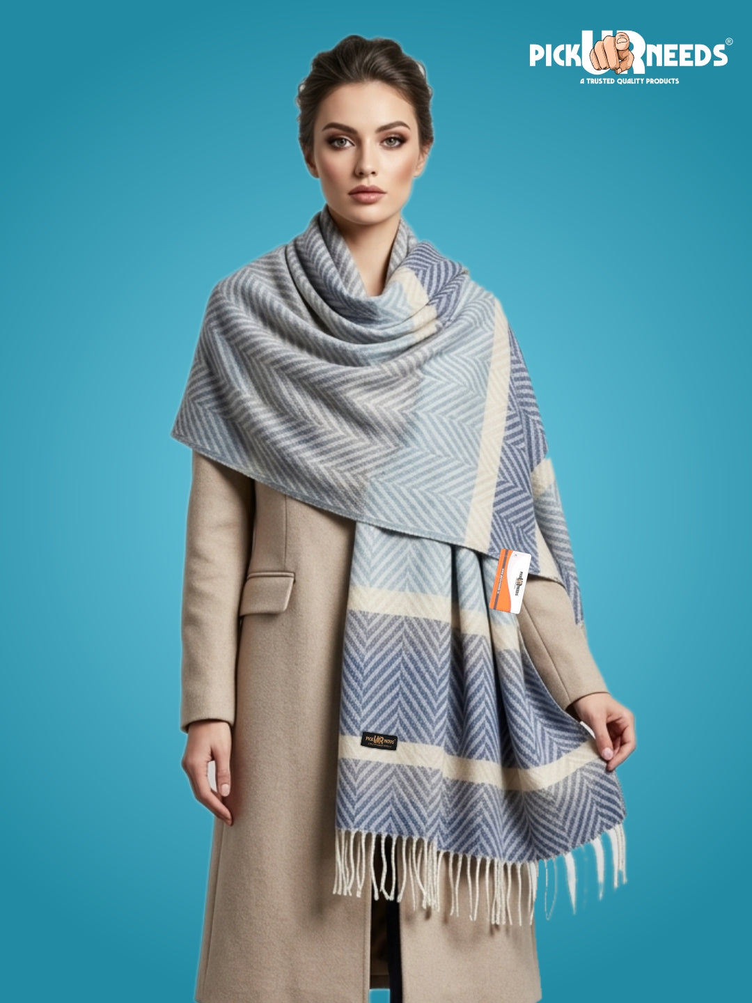 Pick Ur Needs Women's Designer Shawl Cozy Winter Wrap Soft Lightweight Shawl for Office & Travel