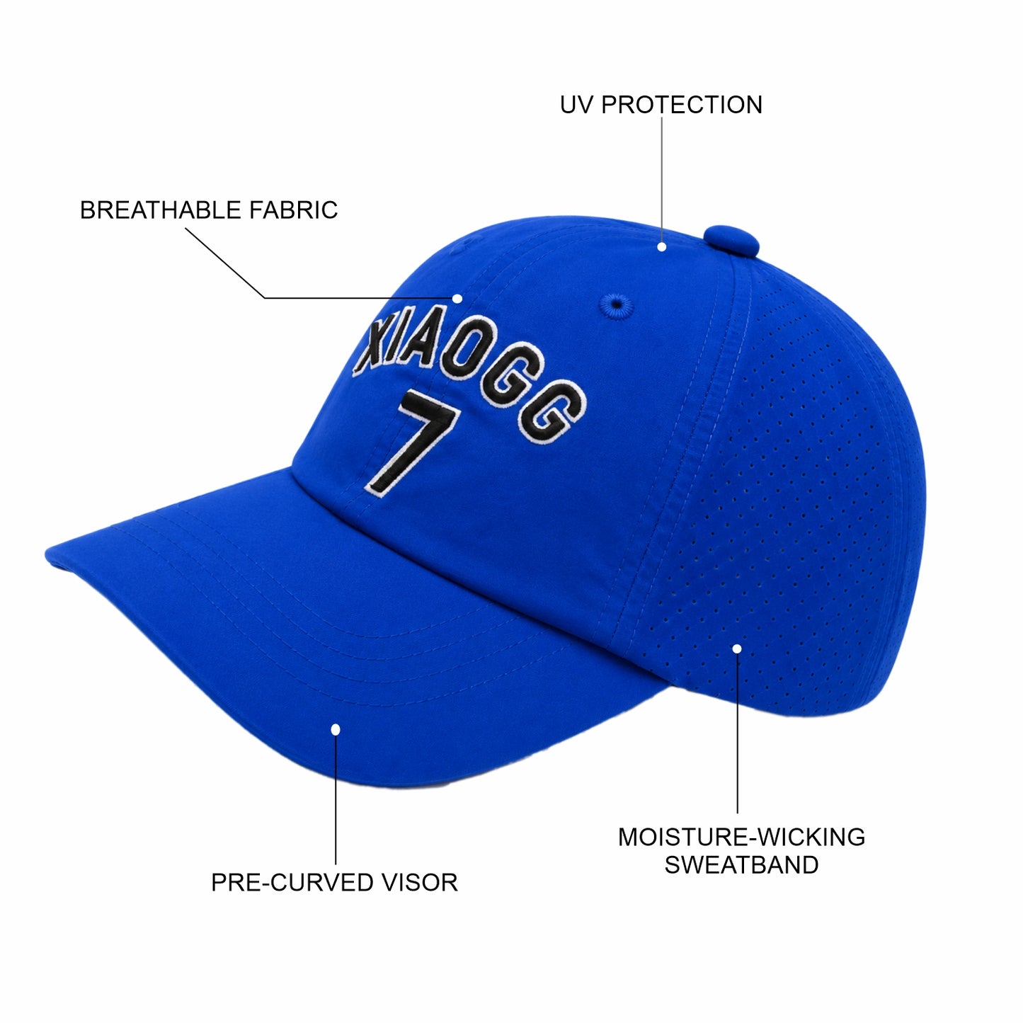 Pick Ur Needs Lightweight Baseball Cap, Breathable Perforated Panels, 3D Embroidery, Adjustable Fit, Sun Protection Unisex, Sports & Outdoor