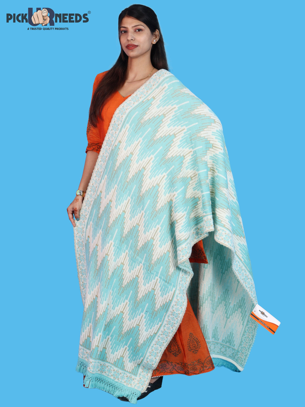 Pick Ur Needs Premium Wool Shawl For Womens & Girls Winter Muffler Soft Knitted Designer Wrap Warm Stole