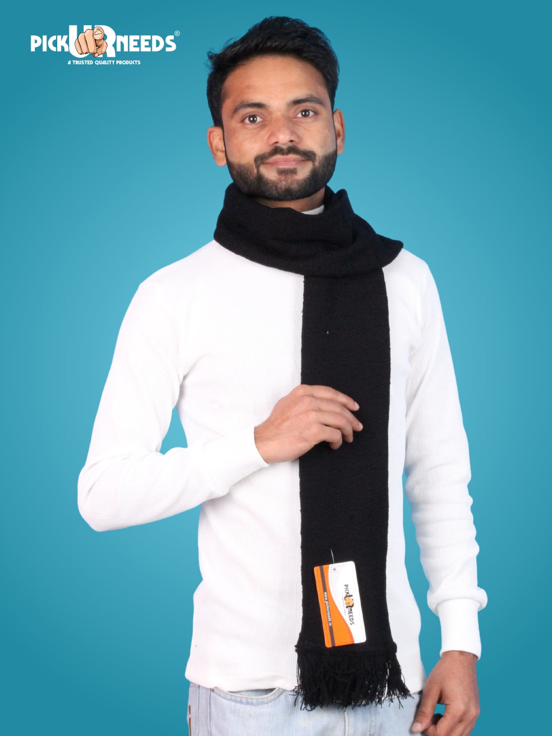 Pick Ur Needs Premium Soft Winter Muffler for Men Lightweight Warm Woolen Scarf Stylish Neck Muffler for Outdoor & Casual Use