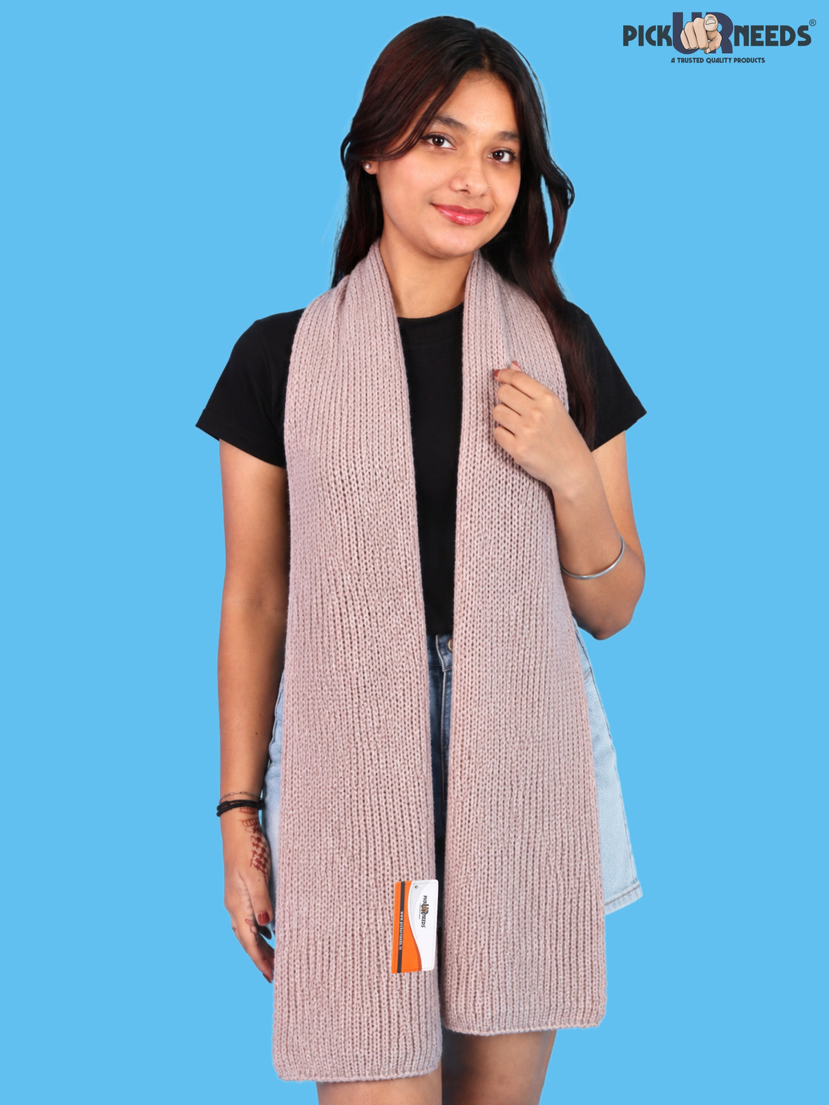 Pick Ur Needs Soft Warm Winter Muffler Shawl Stole Knitted Wrap for Girls & Women Stylish Lightweight Shoulder Scarf