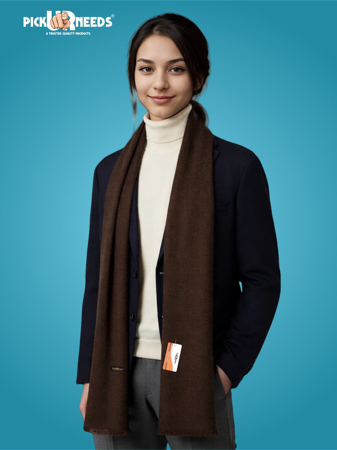 Pick Ur Needs Women's Soft Wool Blend Shawl Warm Winter Wrap Stylish Ethnic Stole for Ladies