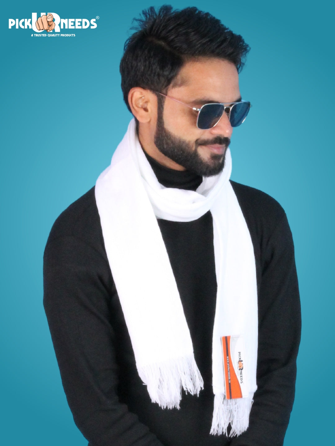 Pick Ur Needs Men’s Winter Woolen Muffler Soft & Warm Knitted Scarf with Fringes Premium Warm Mufflers