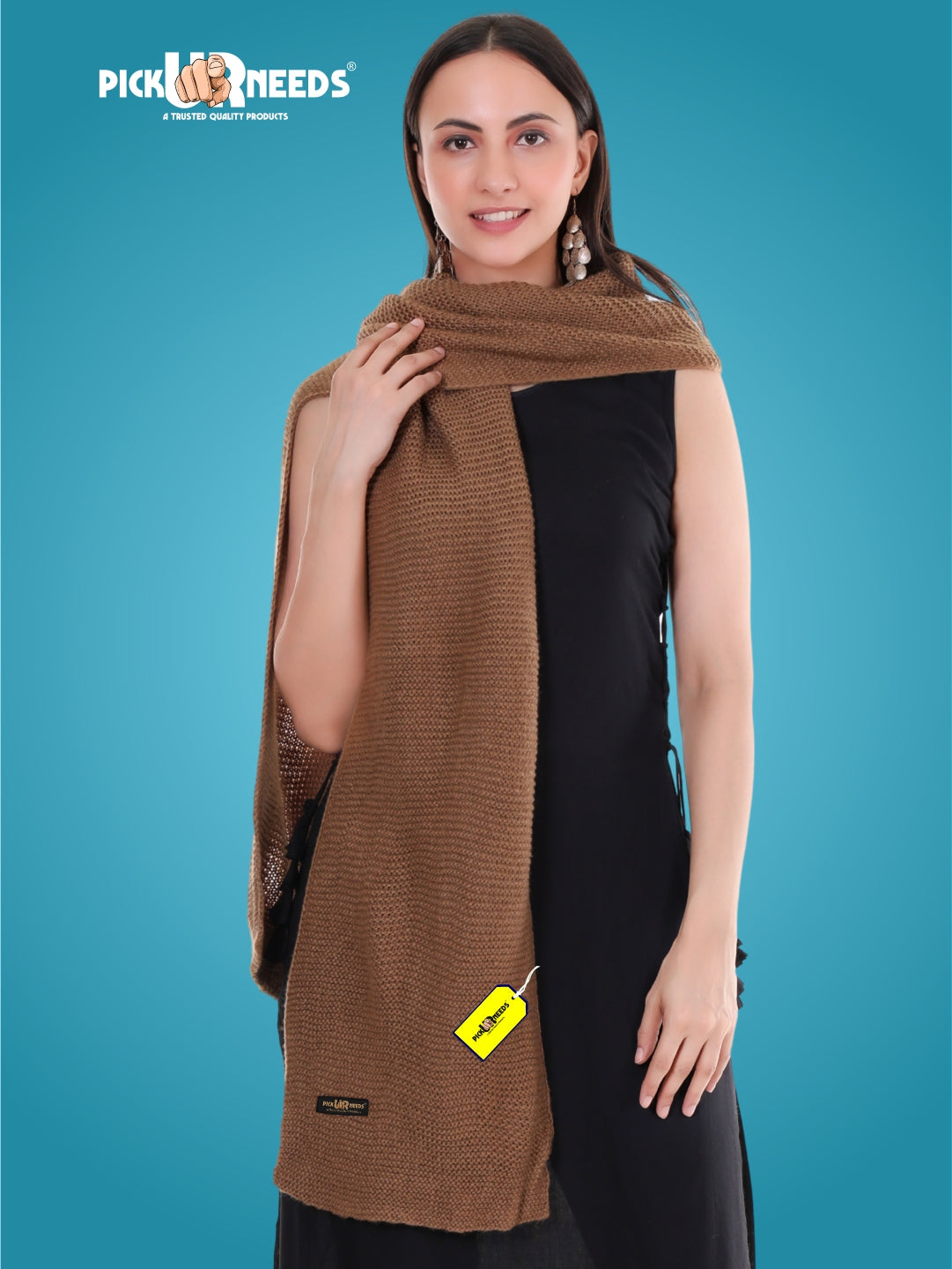 Pick Ur Needs Soft & Elegant Women’s Winter Scarf Wool Blend Knitted Muffler For Cold Weather Wrap