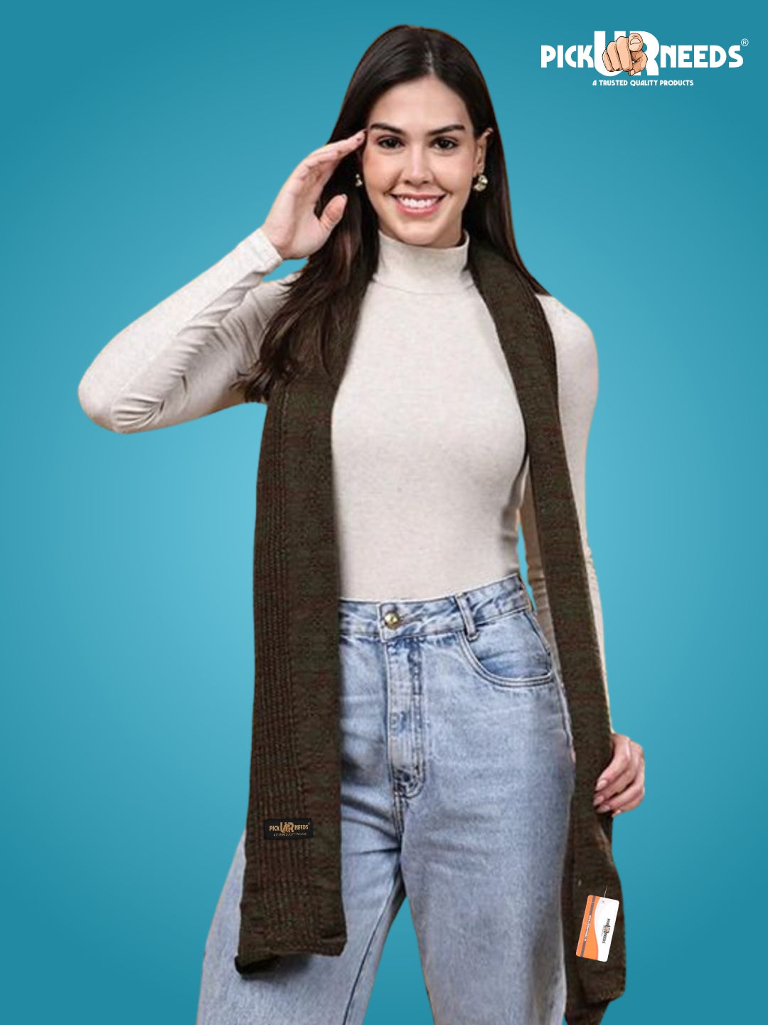 Pick Ur Needs Women’s Knitted Winter Scarf – Soft, Warm & Stylish Casual Long Muffler Stole for Girls