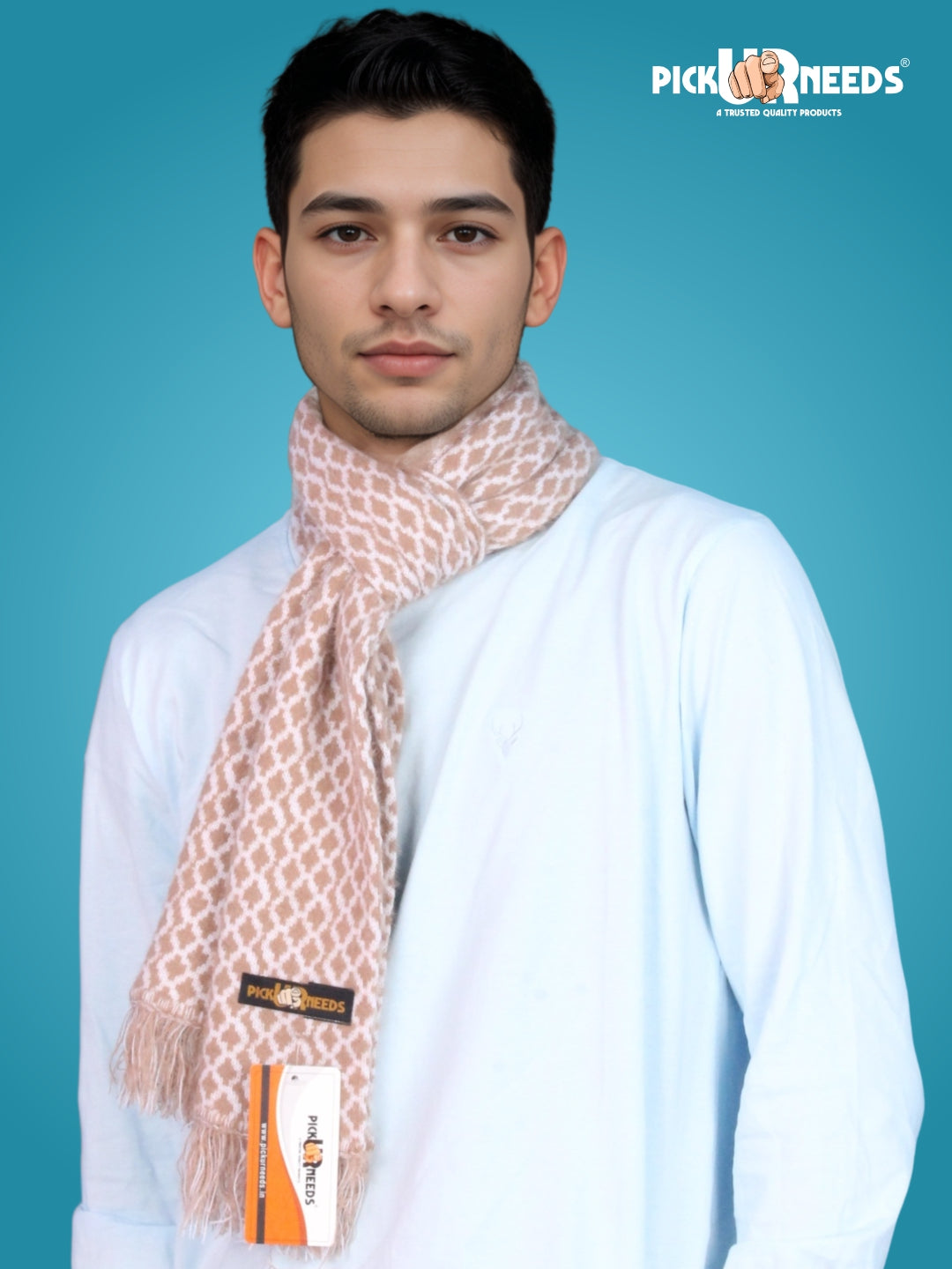 Pick Ur Needs Soft Warm Woolen Premium Winter Muffler for Men Scarf with Stylish Check Pattern Long & Comfortable Cold Weather Neck Wrap