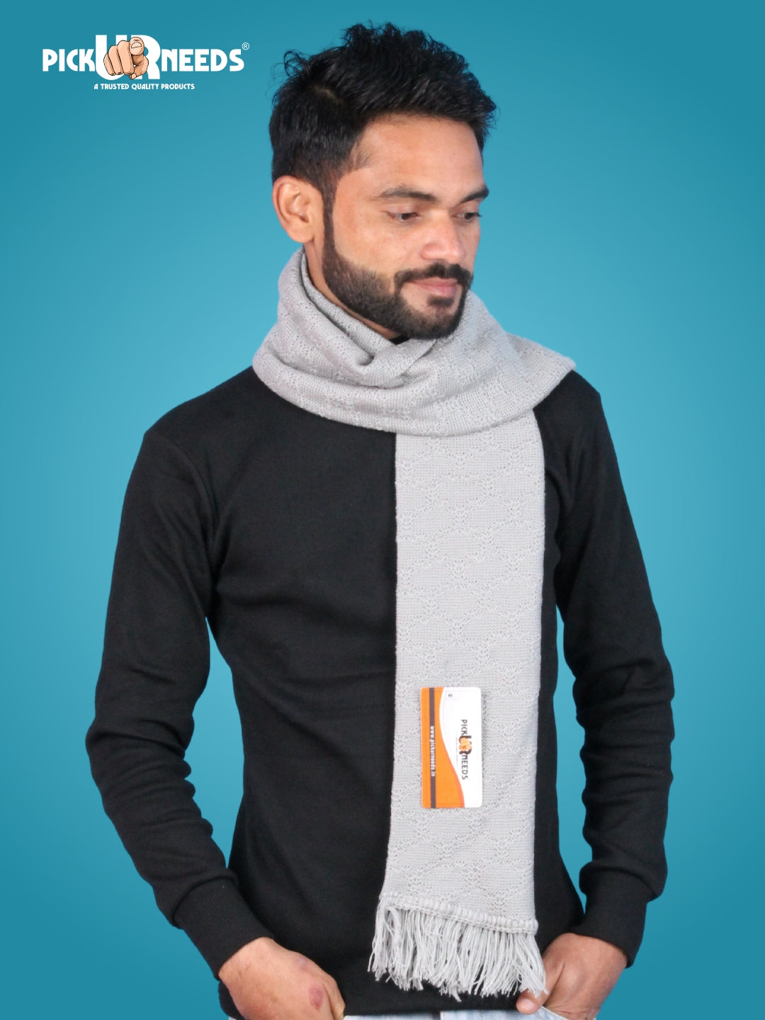 Pick Ur Needs Premium Soft Winter Muffler for Men Lightweight Warm Woolen Scarf Stylish Neck Muffler for Outdoor & Casual Use