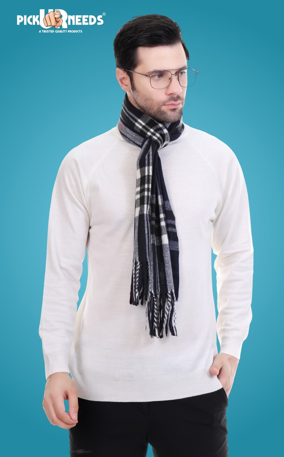 Pick Ur Needs Stylish Men’s Muffler – Warm, Soft & Trendy Winter Accessory
