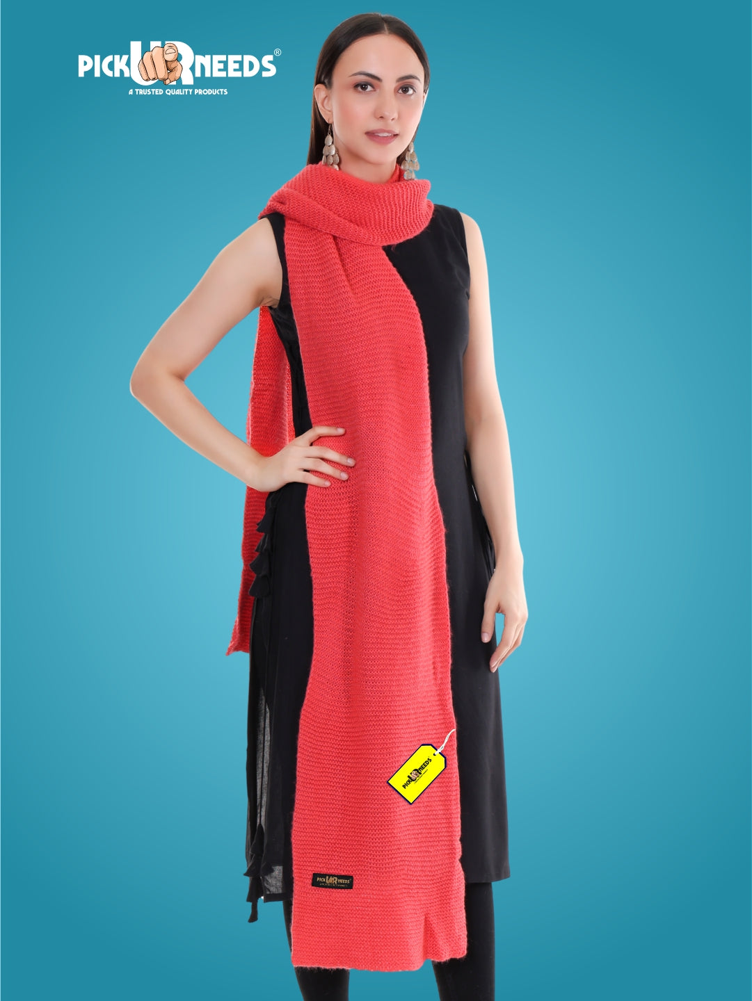 Pick Ur Needs Soft & Elegant Women’s Winter Scarf Wool Blend Knitted Muffler For Cold Weather Wrap