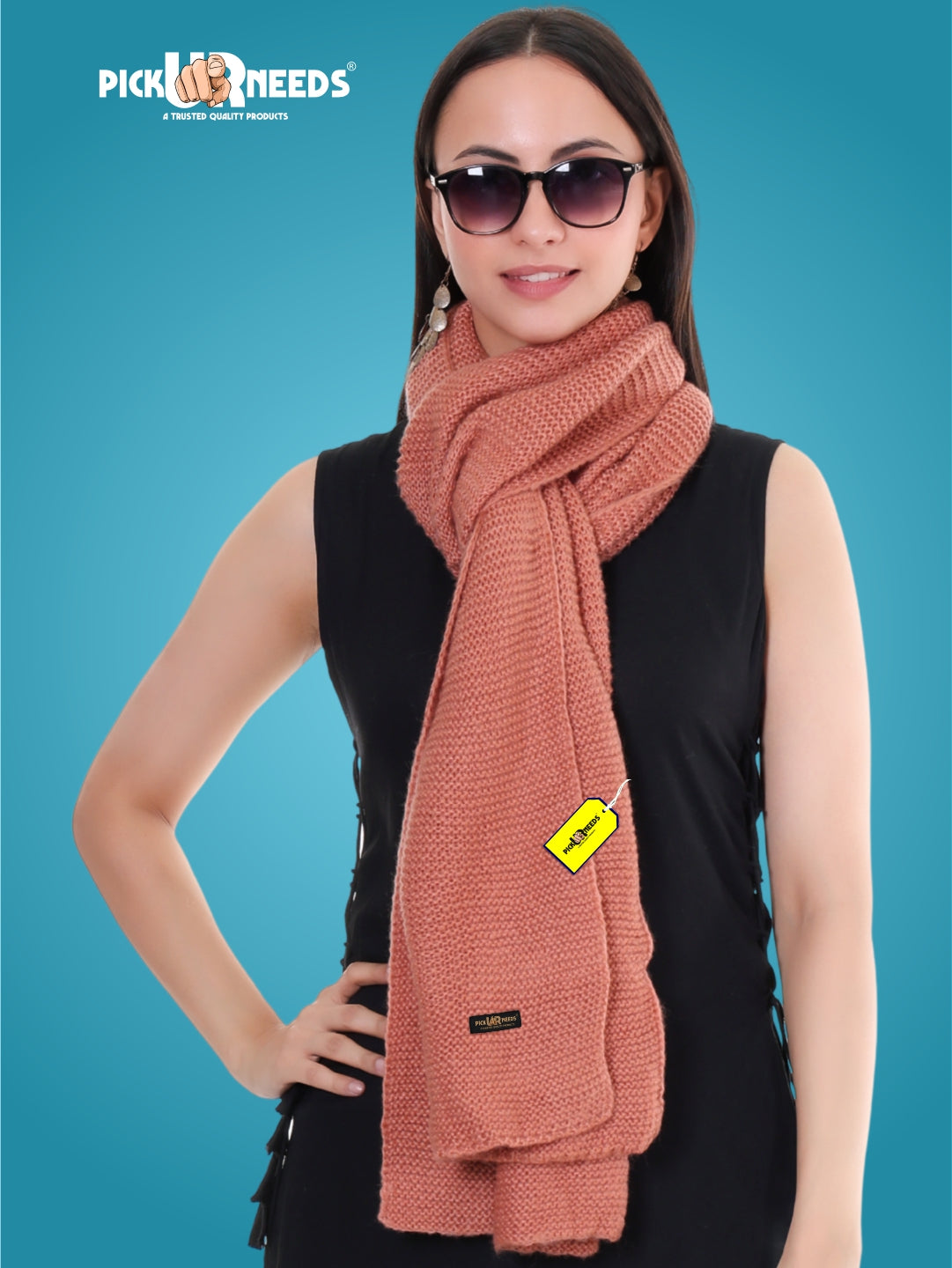 Pick Ur Needs Soft & Elegant Women’s Winter Scarf Wool Blend Knitted Muffler For Cold Weather Wrap