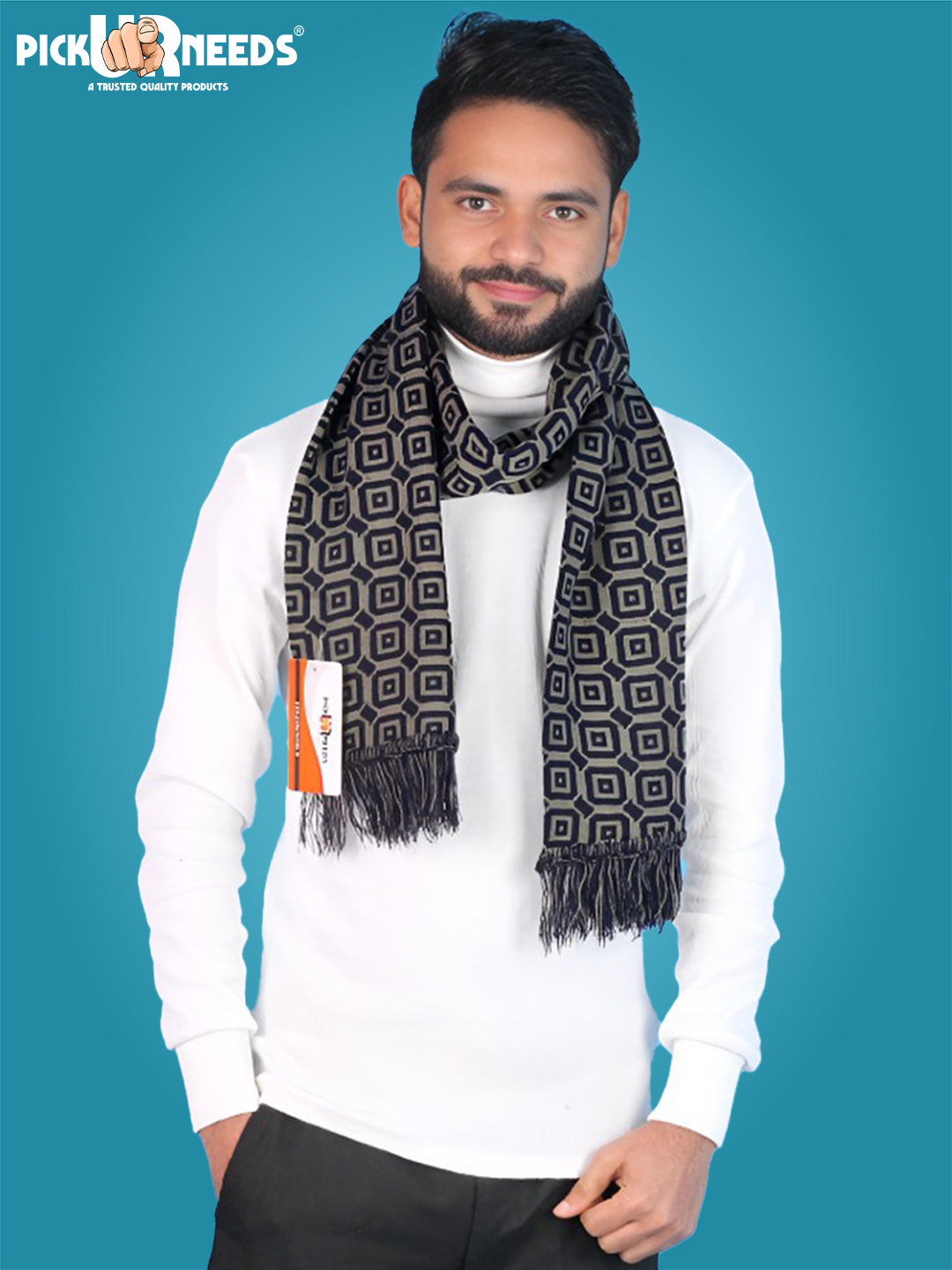 Pick Ur Needs Geometric Print Men Muffler