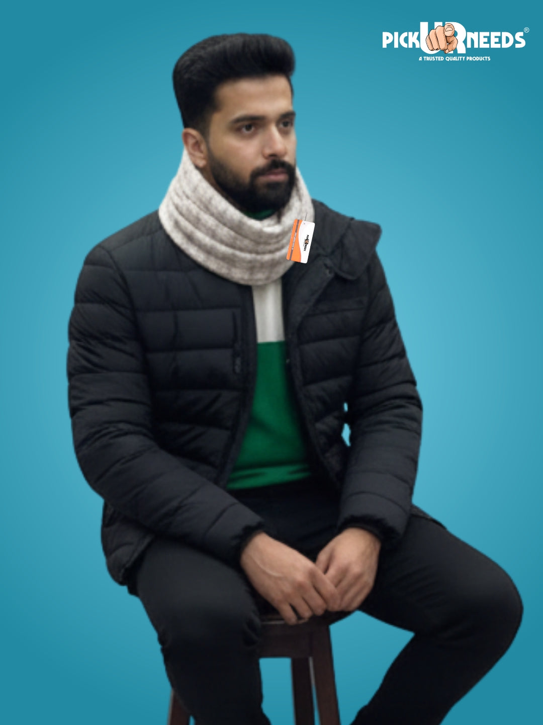 Pick Ur Needs Soft, Warm & Breathable Premium Wool Blend Winter Scarf for Men Fashionable Elegant Muffler