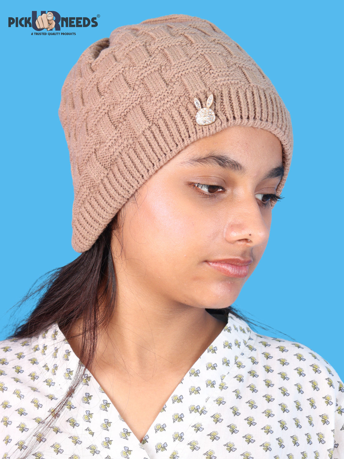 Pick Ur Needs Stylish Winter Cap for Women & Girls Warm Cozy Stretchable with Soft Knit Fabric