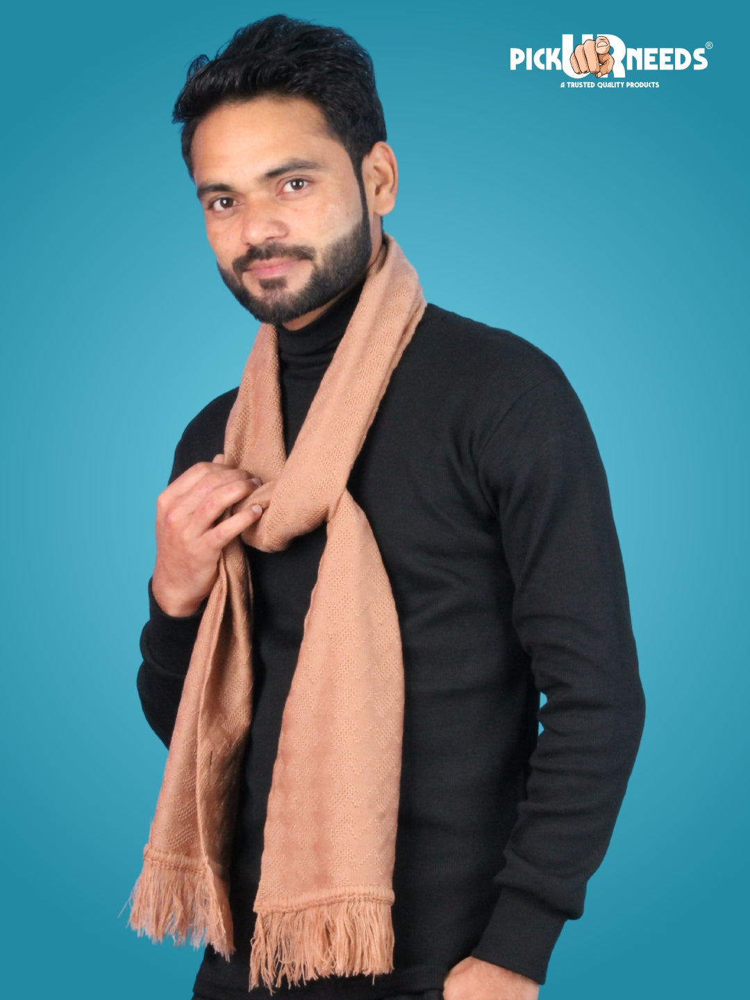 Pick Ur Needs Men’s Signature Winter Muffler Ultra-Soft Textured Scarf for Cold Weather Elegant Daily & Office Wear Muffler for Men