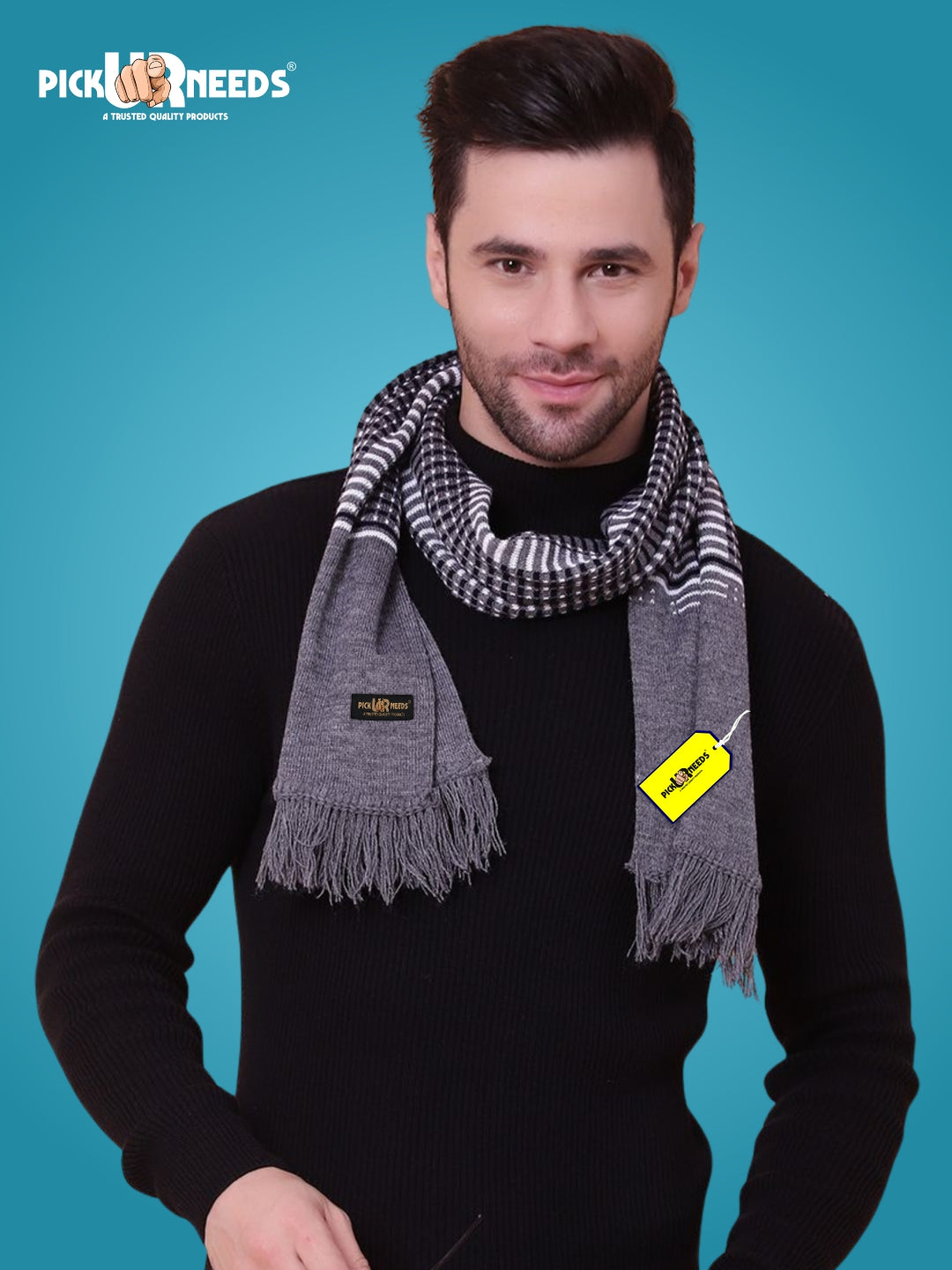Pick Ur Needs Premium Winter Muffler for Men Soft Woolen Knitted Scarf for Warmth & Style
