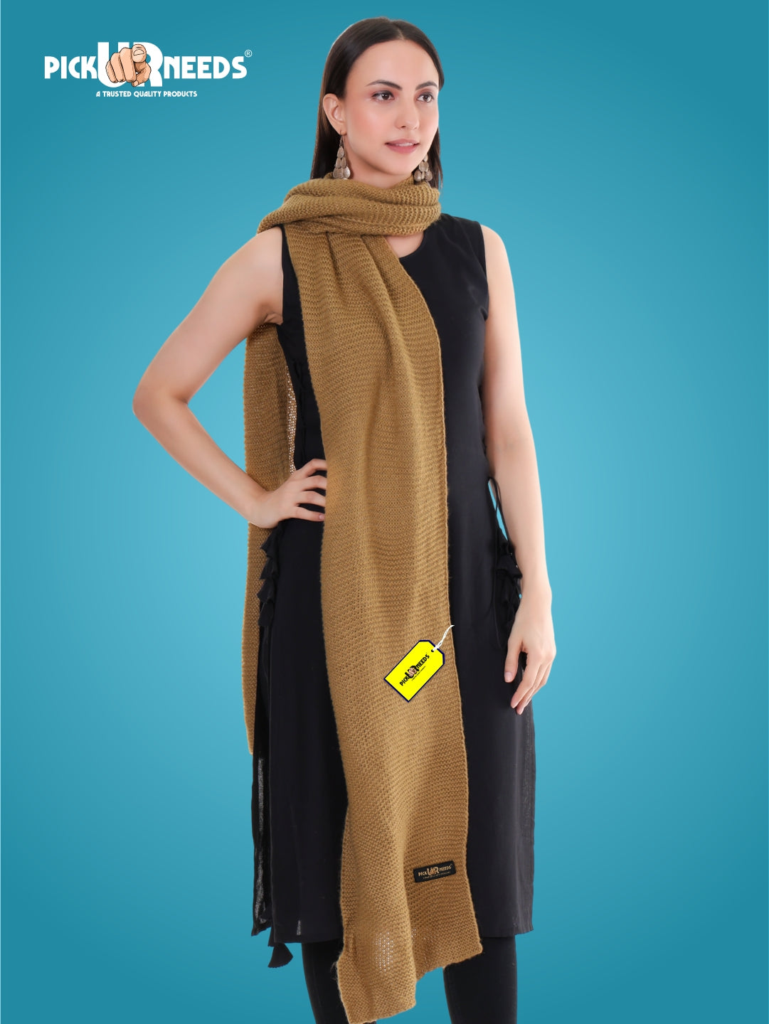 Pick Ur Needs Soft & Elegant Women’s Winter Scarf Wool Blend Knitted Muffler For Cold Weather Wrap