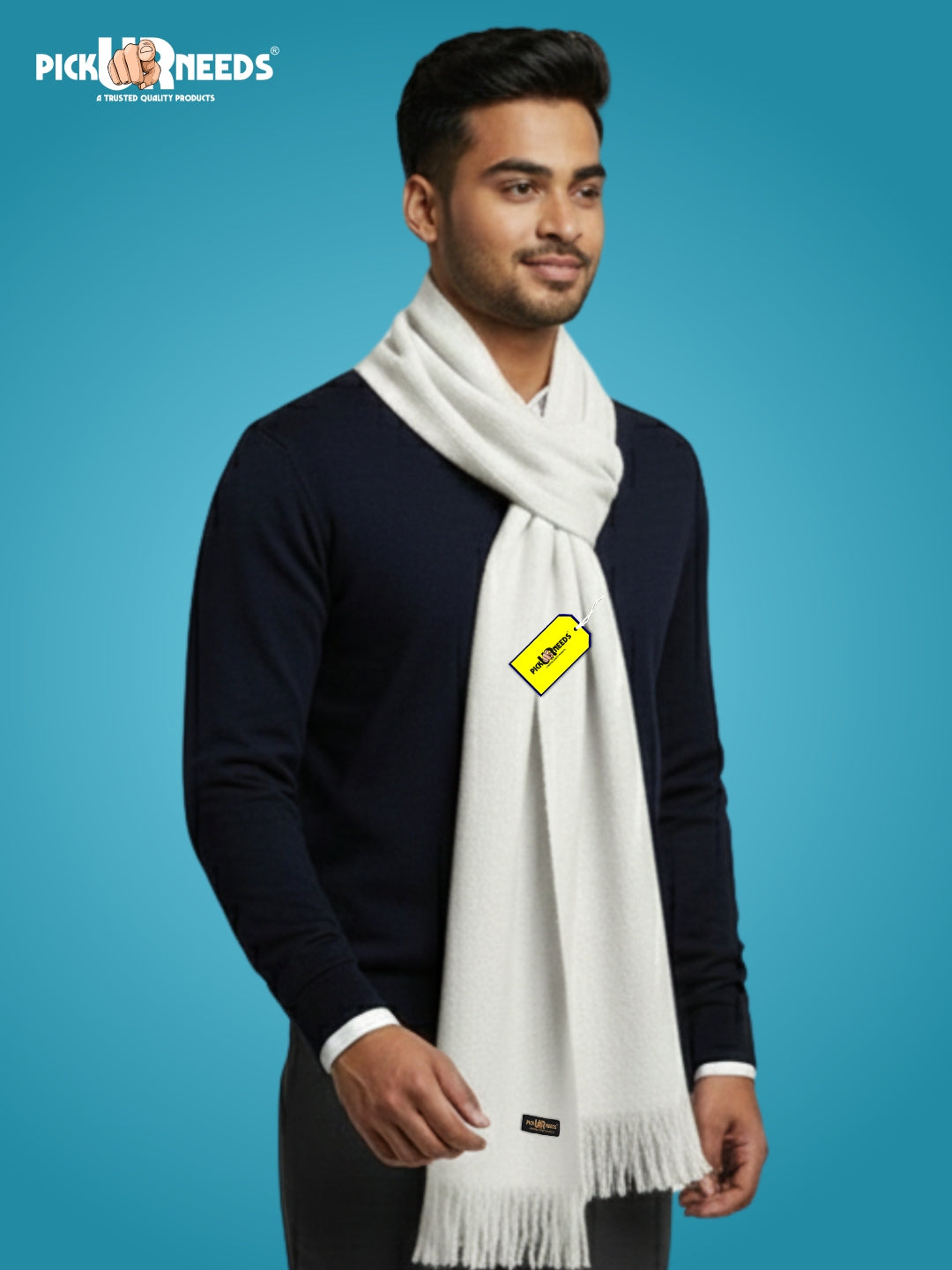 Pick Ur Needs Premium Winter Knit Muffler for Men Soft Woolen Neck Scarf with Stylish Pattern Warm & Comfortable Winter Wear for Outdoor & Casual Use