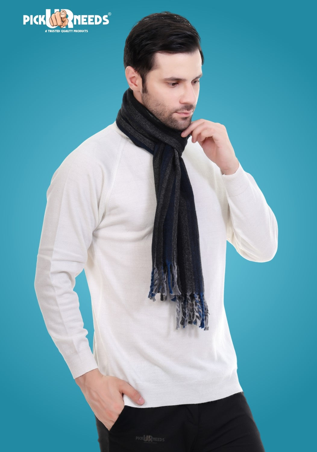 Pick Ur Needs Stylish Men’s Muffler – Warm, Soft & Trendy Winter Accessory