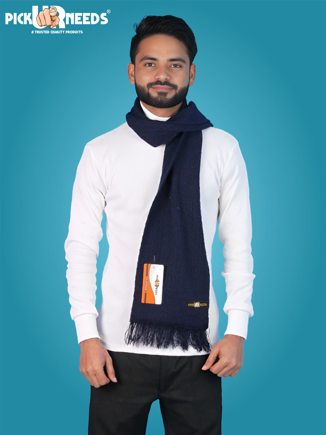 Pick Ur Needs Premium Winter Knit Muffler for Men Soft Woolen Neck Scarf with Stylish Pattern Warm & Comfortable Winter Wear for Outdoor & Casual Use