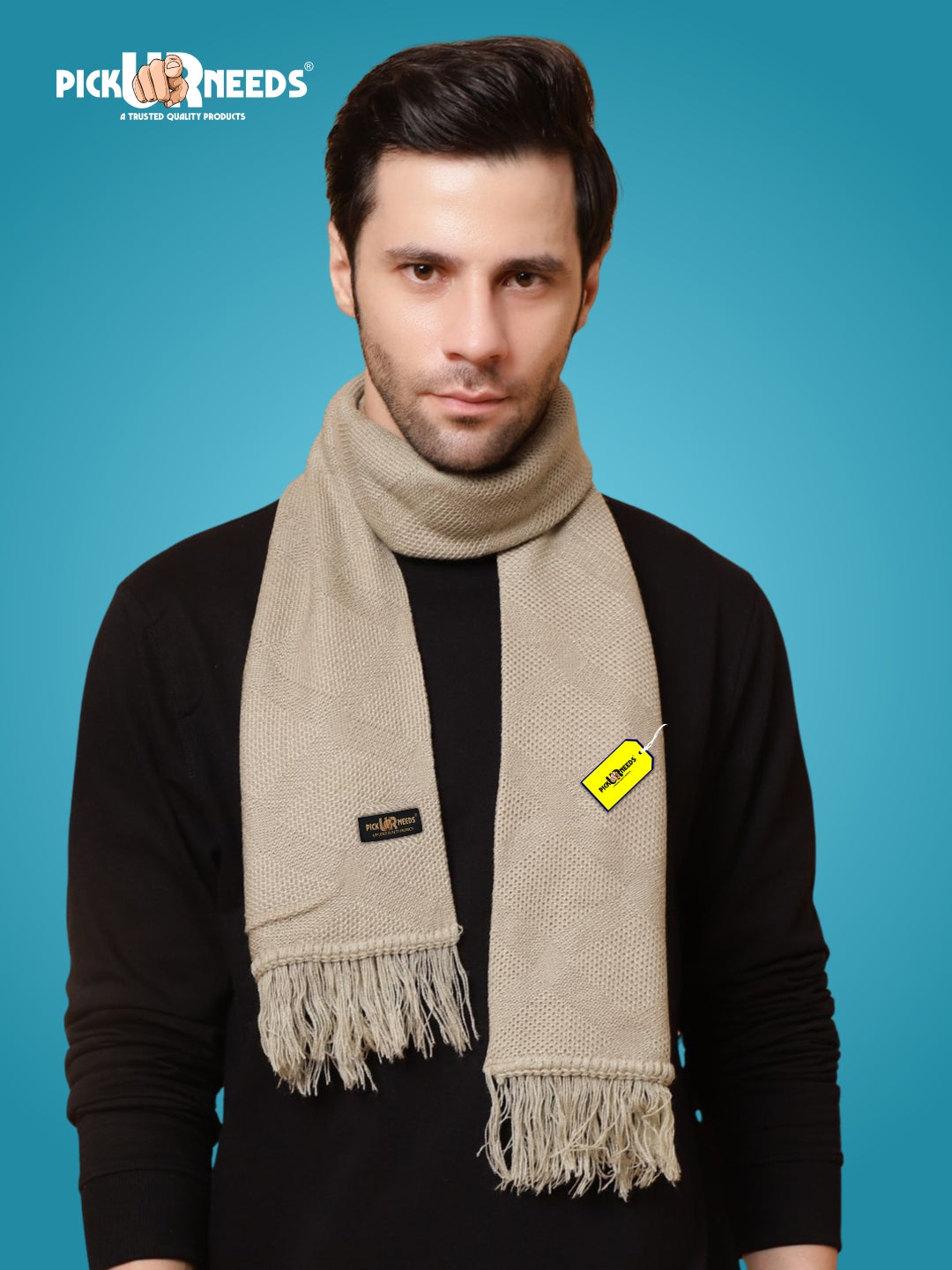 Pick Ur Needs Premium Soft, Warm & Breathable Wool Blend Winter Scarf for Men Fashionable Elegant Muffler