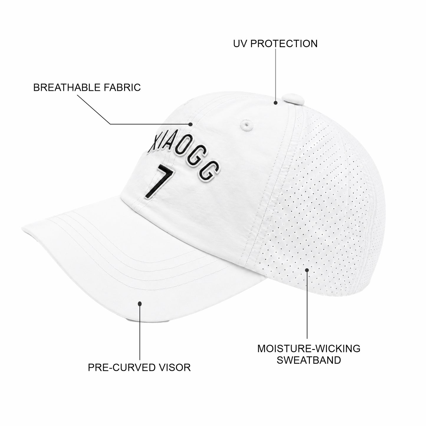 Pick Ur Needs Lightweight Baseball Cap, Breathable Perforated Panels, 3D Embroidery, Adjustable Fit, Sun Protection Unisex, Sports & Outdoor