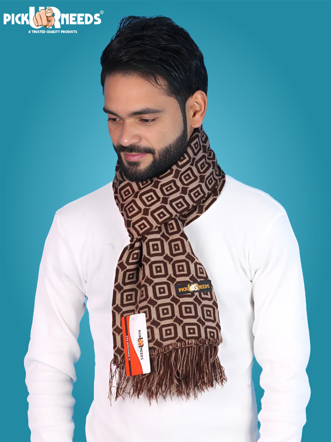 Pick Ur Needs Geometric Print Men Muffler