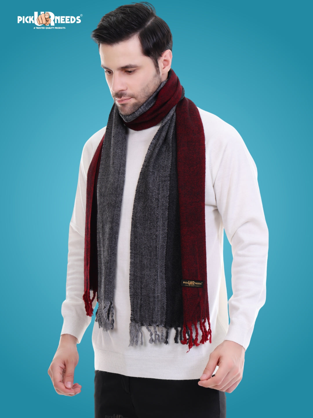 Pick Ur Needs Stylish Men’s Muffler – Warm, Soft & Trendy Winter Accessory