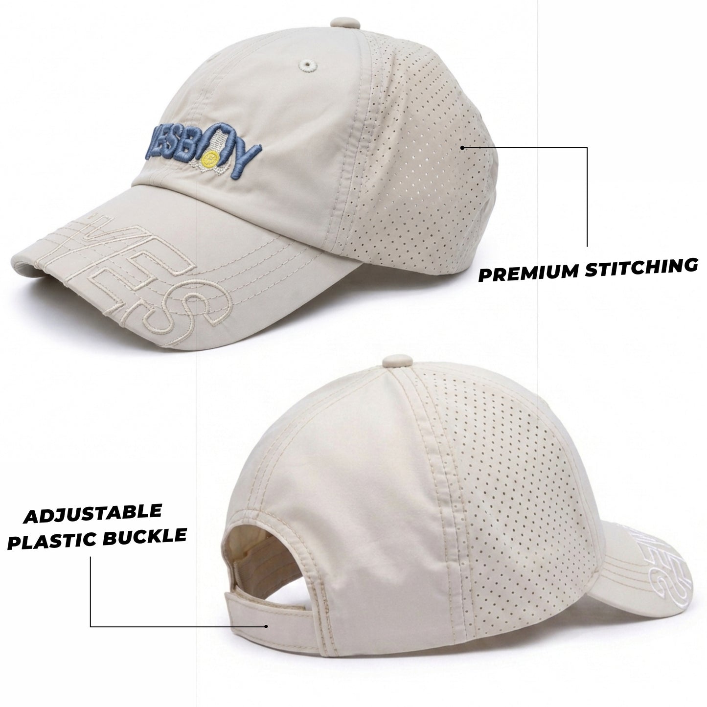 Pick Ur Needs YESBOY Cap,3D Embroidery, Breathable Fabric, Adjustable Fit, Teenager Unisex Kids,Lightweight Caps