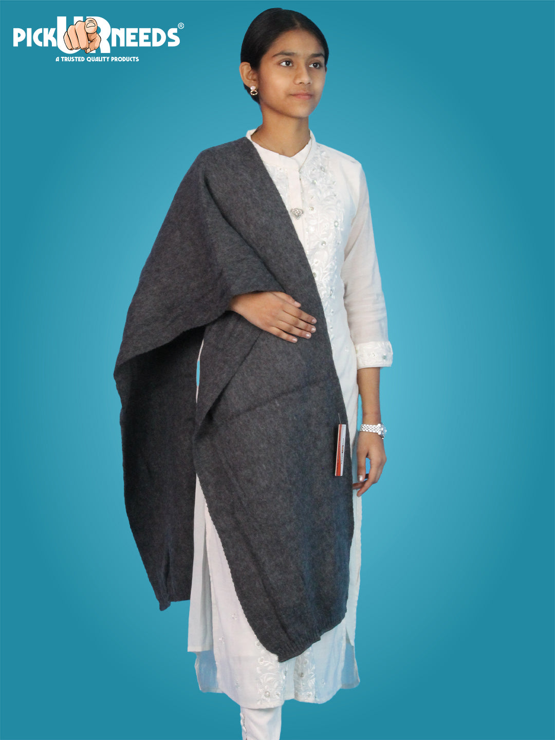Pick Ur Needs Women's Knit Shawl Wrap with Border Soft, Warm & Lightweight Winter Stole Elegant Tan Bordered Scarf for Girls
