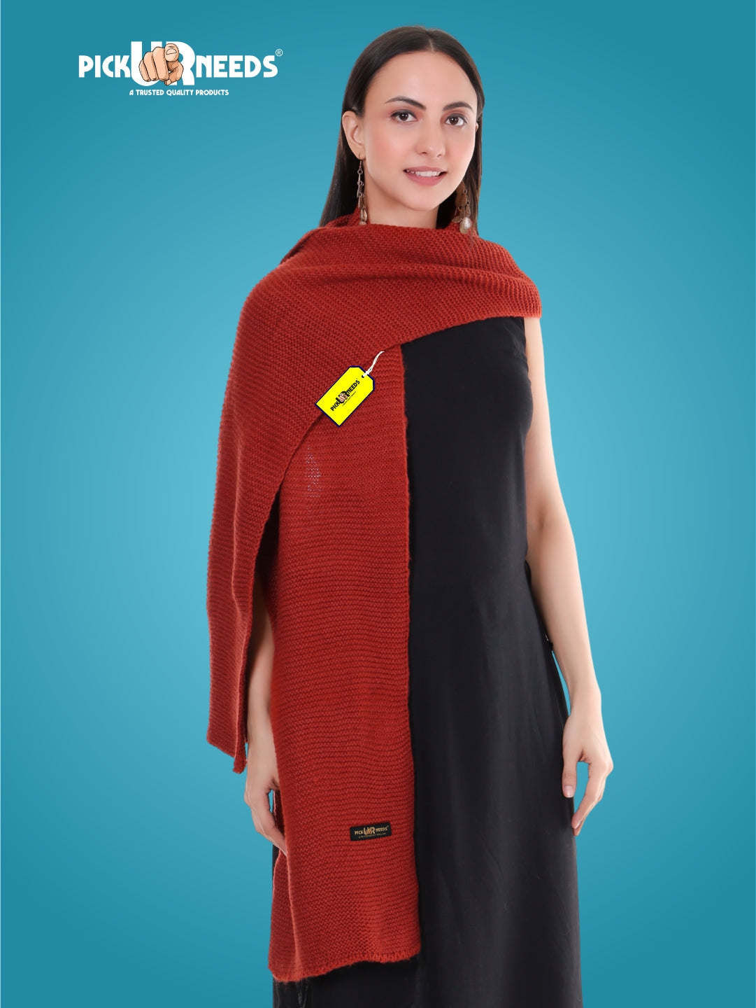 Pick Ur Needs Soft & Elegant Women’s Winter Scarf Wool Blend Knitted Muffler For Cold Weather Wrap