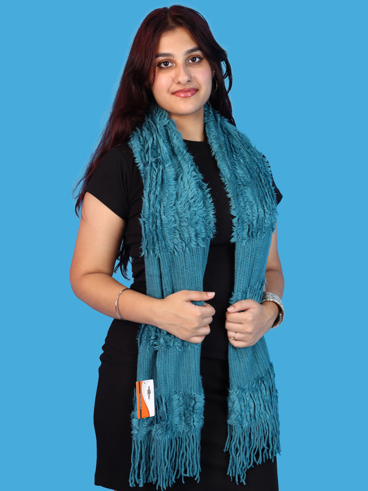 Pick Ur Needs Premium Winter Muffler for Women & Girls Soft Textured Woven with Fringe Detailing Warm Lightweight Neck Wrap