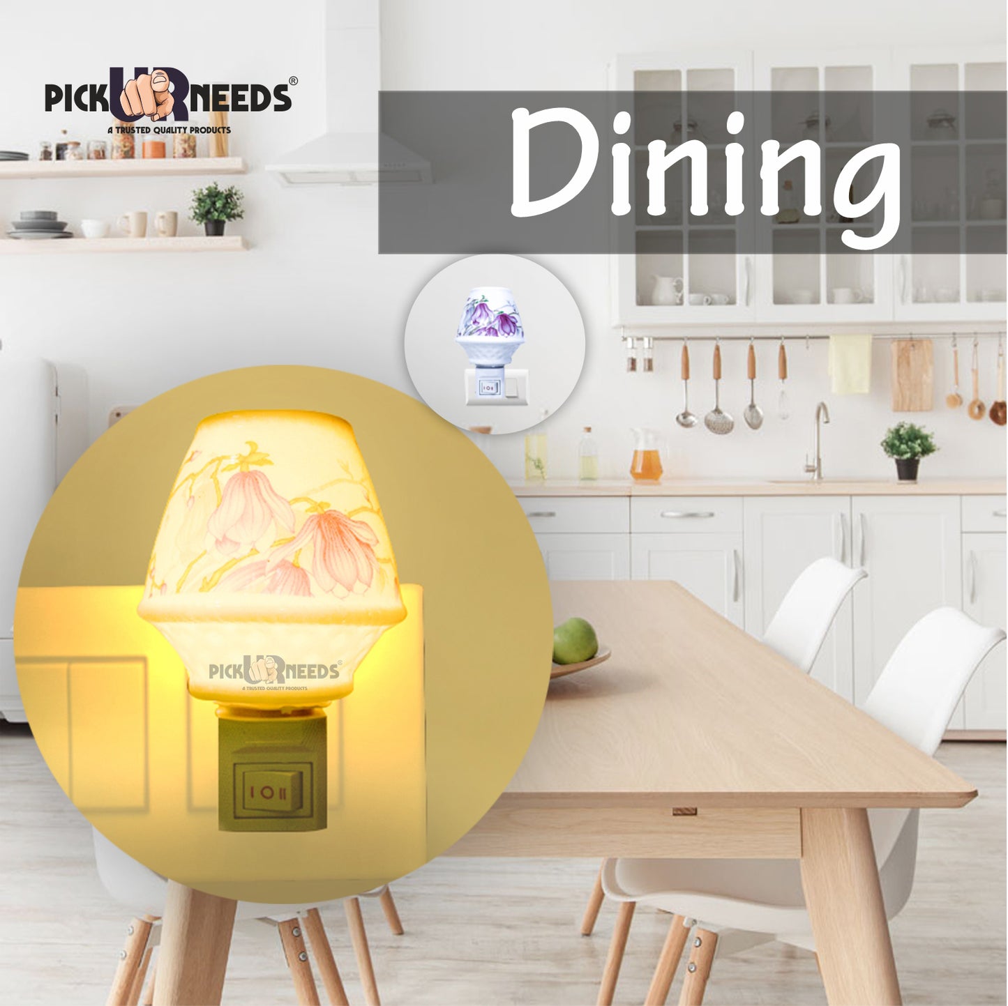 Pick Ur Needs Stylish Decorative Ceramic Electric Light (Design As per Availability) 2Pcs Night Lamp
