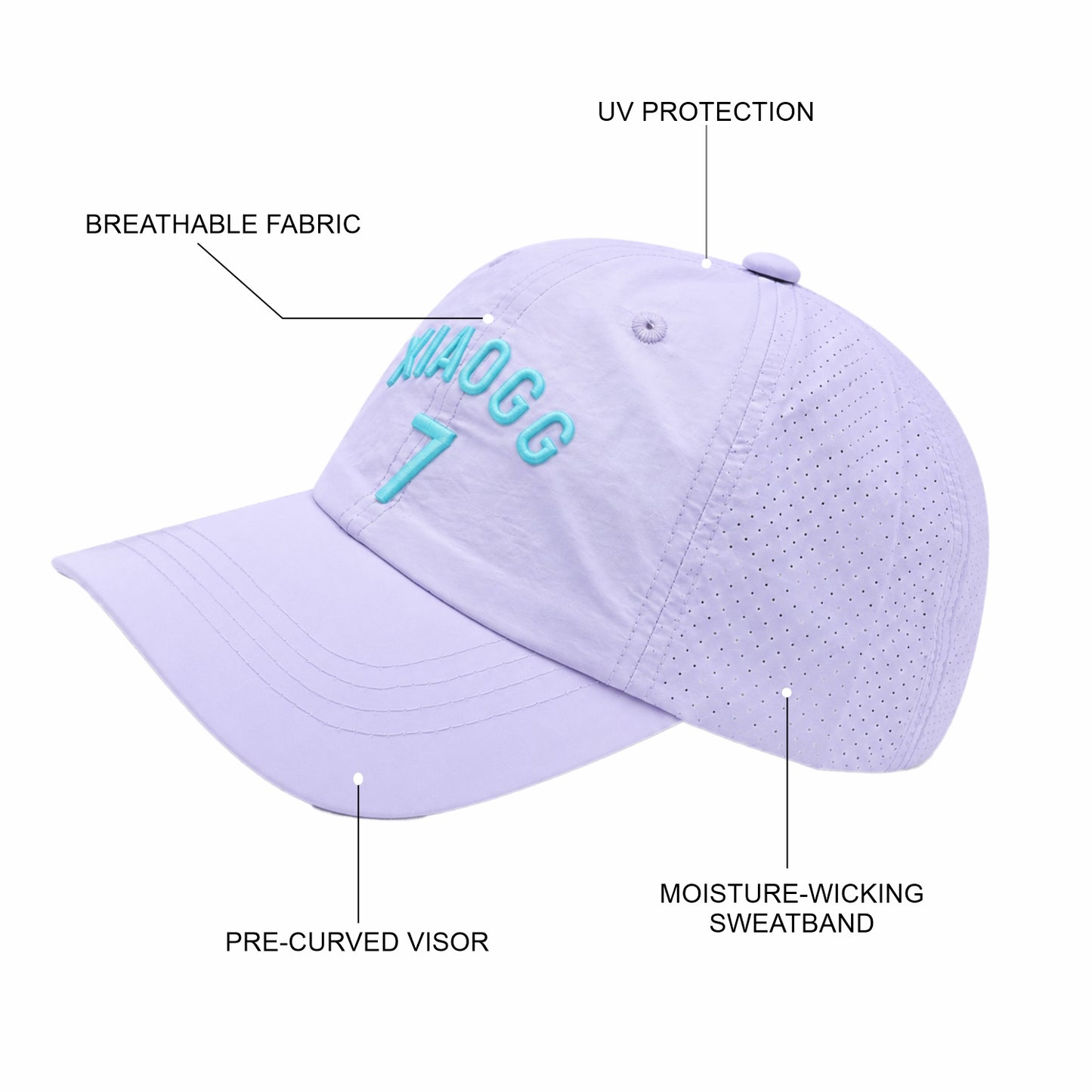 Pick Ur Needs Lightweight Baseball Cap, Breathable Perforated Panels, 3D Embroidery, Adjustable Fit, Sun Protection Unisex, Sports & Outdoor