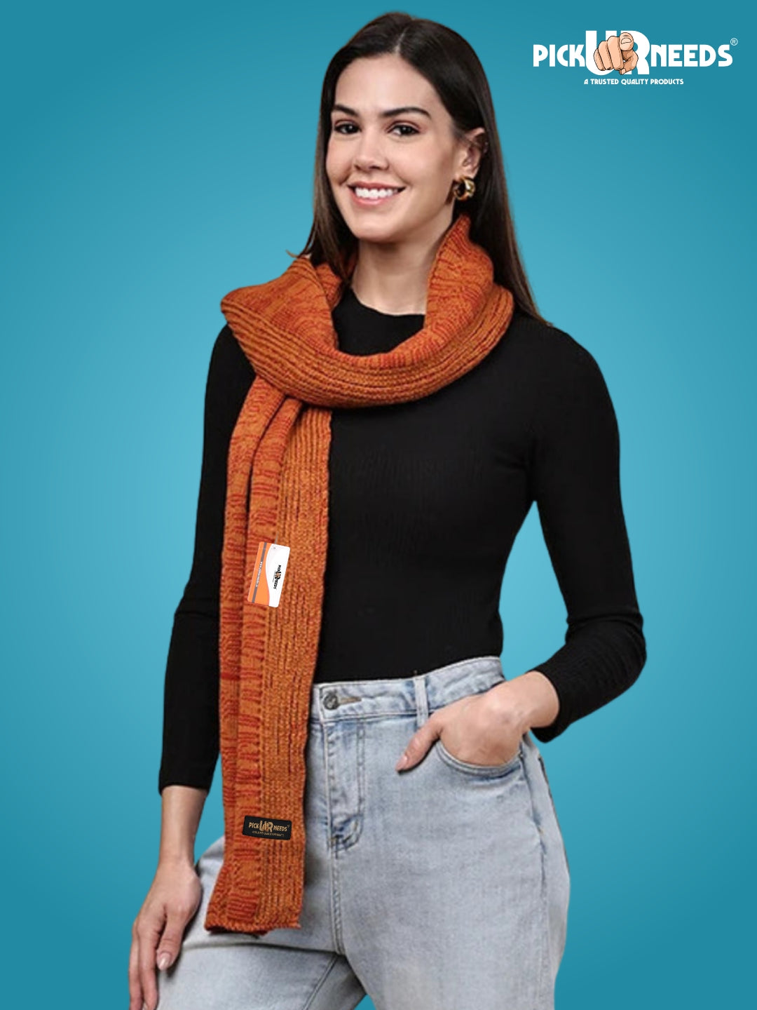 Pick Ur Needs Women’s Knitted Winter Scarf – Soft, Warm & Stylish Casual Long Muffler Stole for Girls