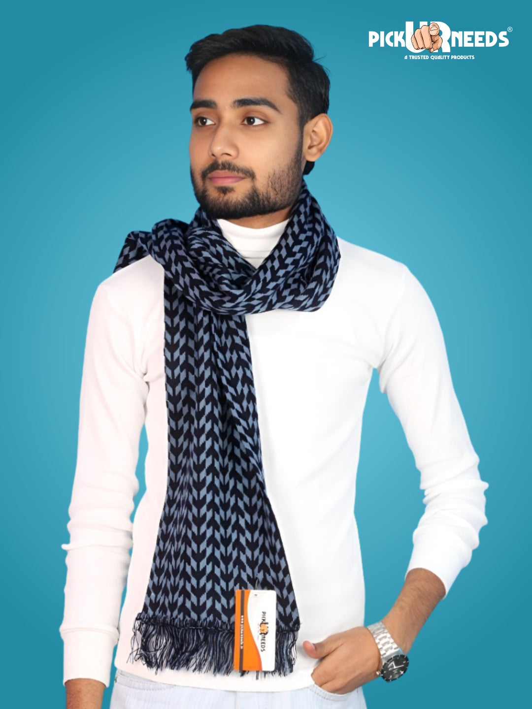 Pick Ur Needs Men’s Knit Winter Muffler Wool-Blend Scarf for Men Stylish Warm Muffler for Office, Casual & Travel Wear