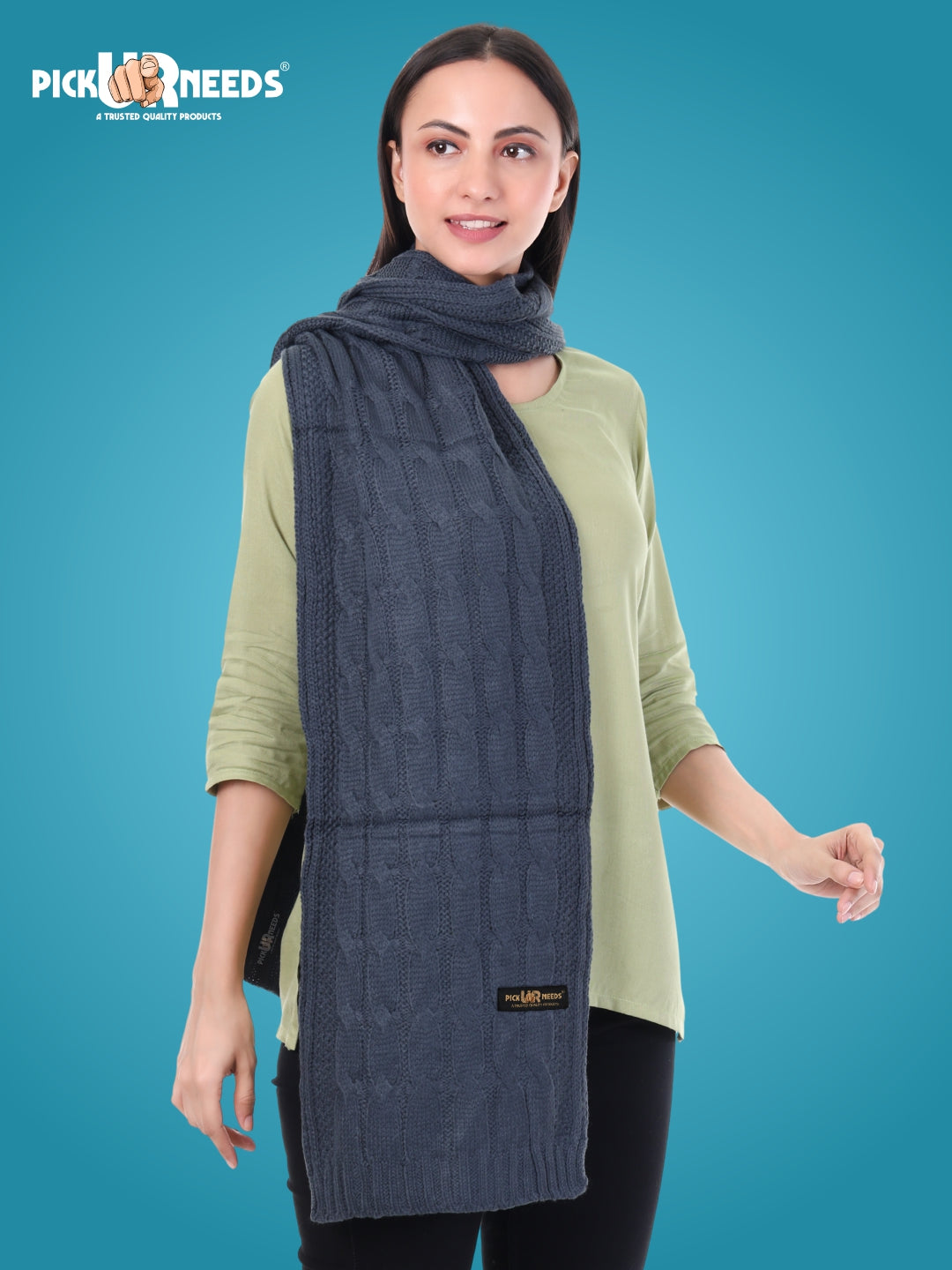 Pick Ur Needs Women’s Woolen Muffler Soft & Warm Knitted Scarf Winter Neck Wrap Premium Acrylic Wool Stylish Hand-Washable