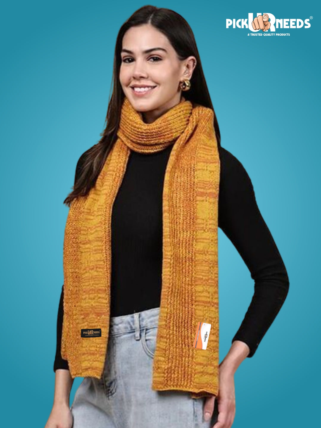 Pick Ur Needs Women’s Knitted Winter Scarf – Soft, Warm & Stylish Casual Long Muffler Stole for Girls