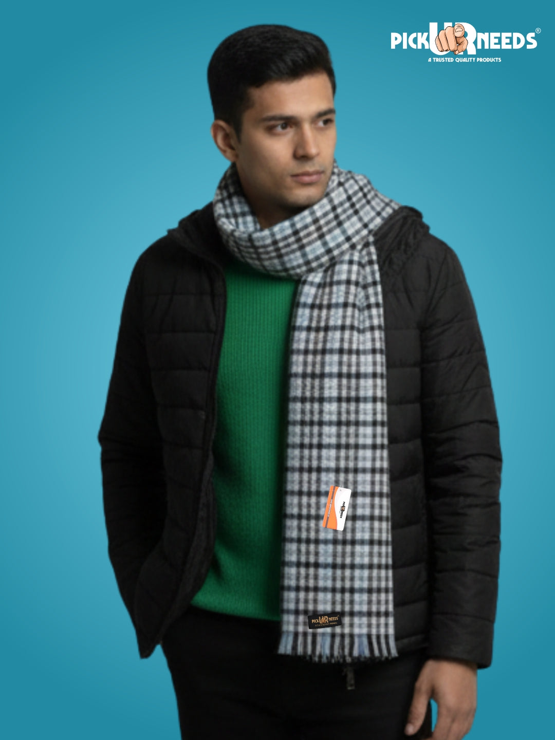 Pick Ur Needs Soft, Warm & Breathable Premium Wool Blend Winter Scarf for Men Fashionable Elegant Muffler
