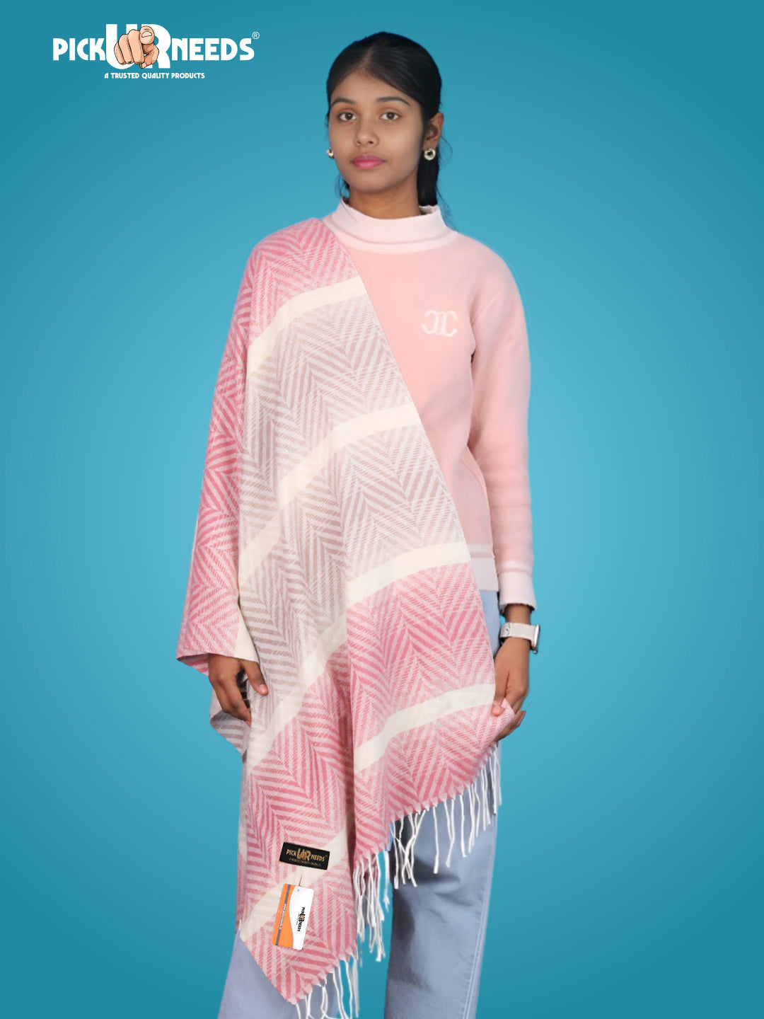 Pick Ur Needs Women's Designer Shawl Cozy Winter Wrap Soft Lightweight Shawl for Office & Travel