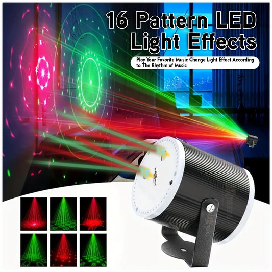 Pick Ur Needs Mini Cylinder DJ Disco Laser Light with 16 Patterns & 4 Modes USB-Powered Party Light for Weddings,Clubs & Events