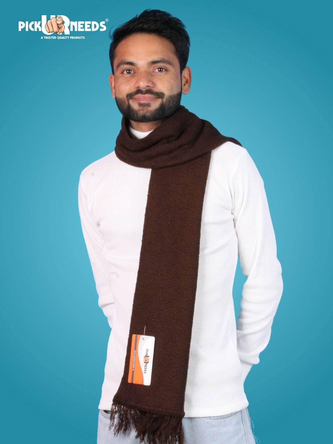 Pick Ur Needs Premium Soft Winter Muffler for Men Lightweight Warm Woolen Scarf Stylish Neck Muffler for Outdoor & Casual Use