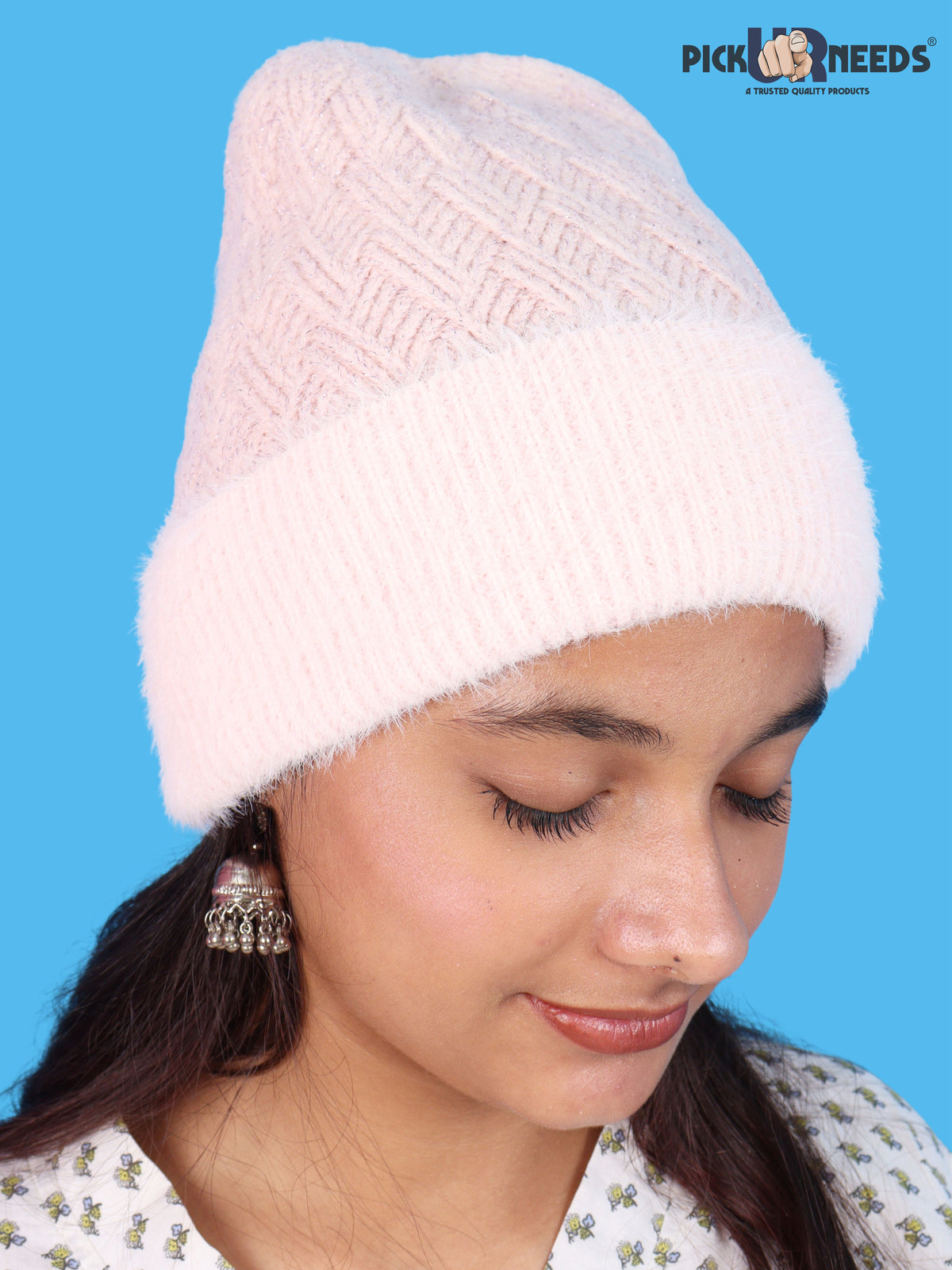 Pick Ur Needs Women & Girls Winter Beanie Cap Cozy & Soft Knitted Warm Hat with Stretchable Fit