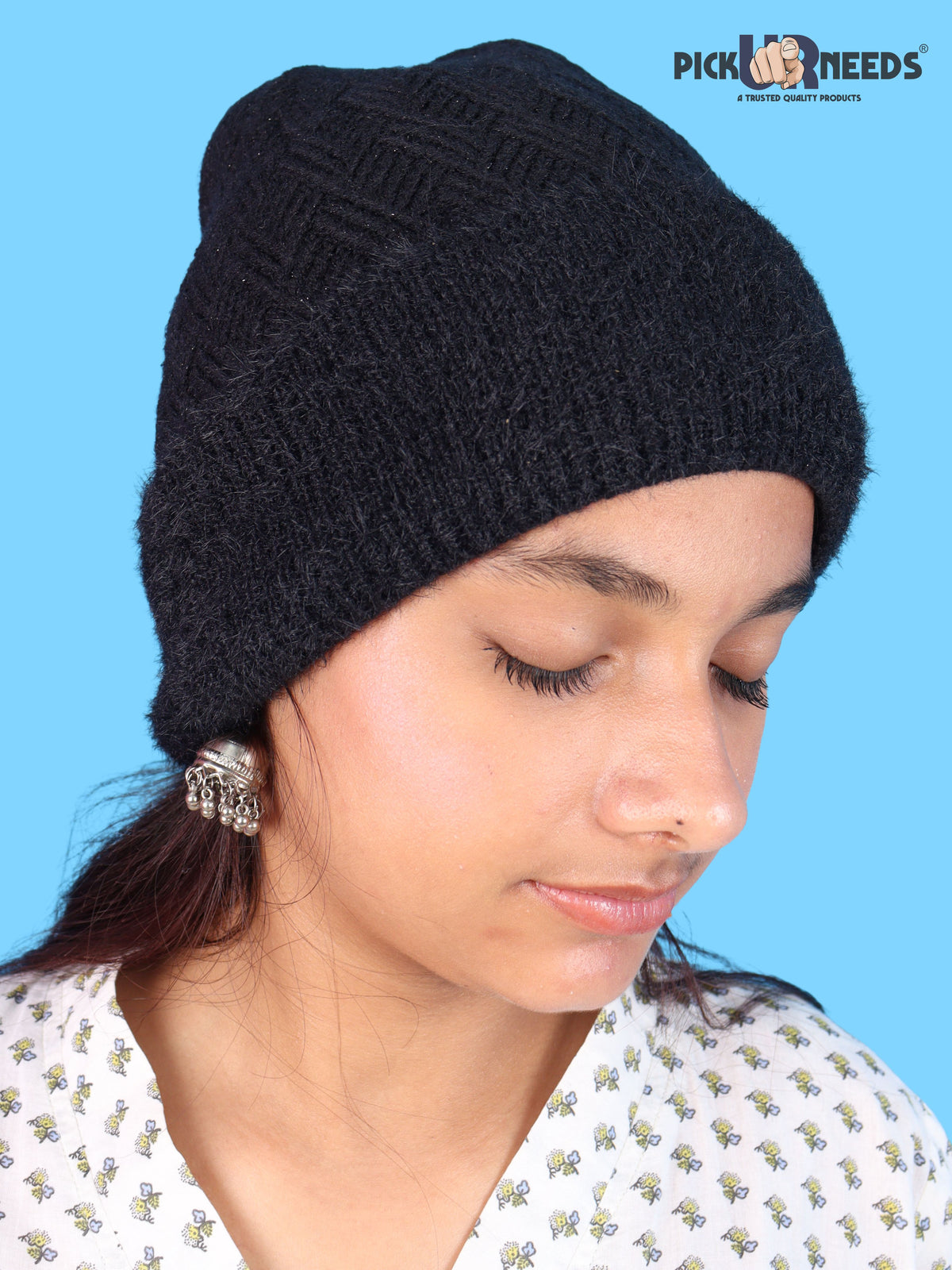 Pick Ur Needs Women & Girls Winter Beanie Cap Cozy & Soft Knitted Warm Hat with Stretchable Fit