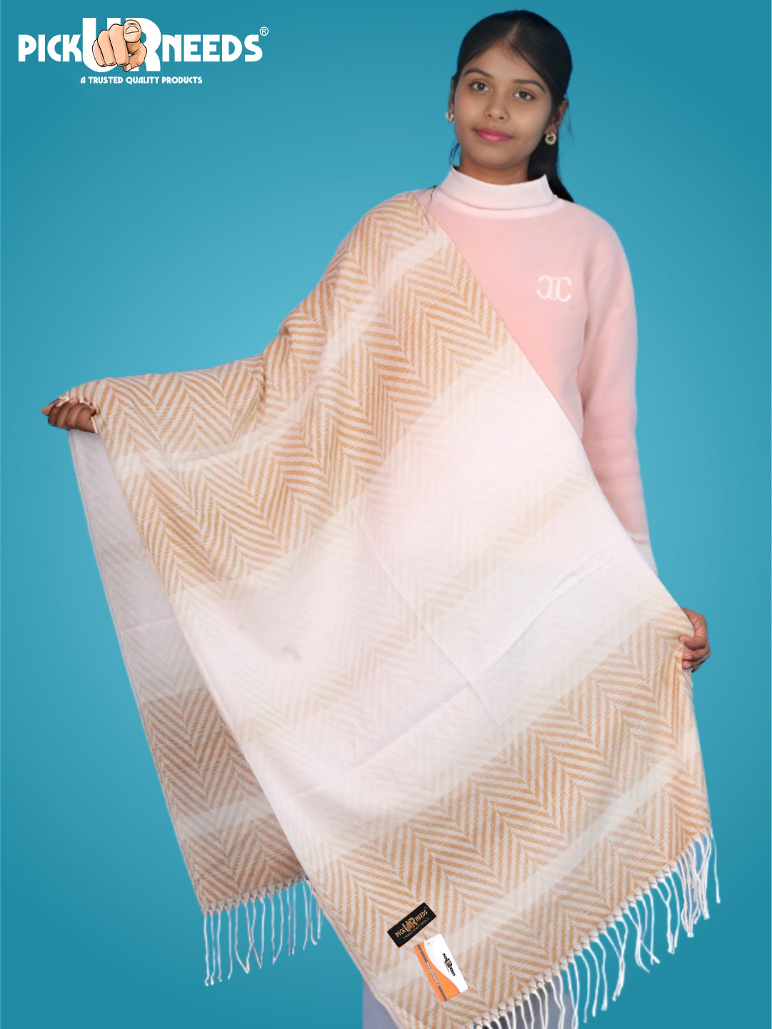 Pick Ur Needs Women's Designer Shawl Cozy Winter Wrap Soft Lightweight Shawl for Office & Travel