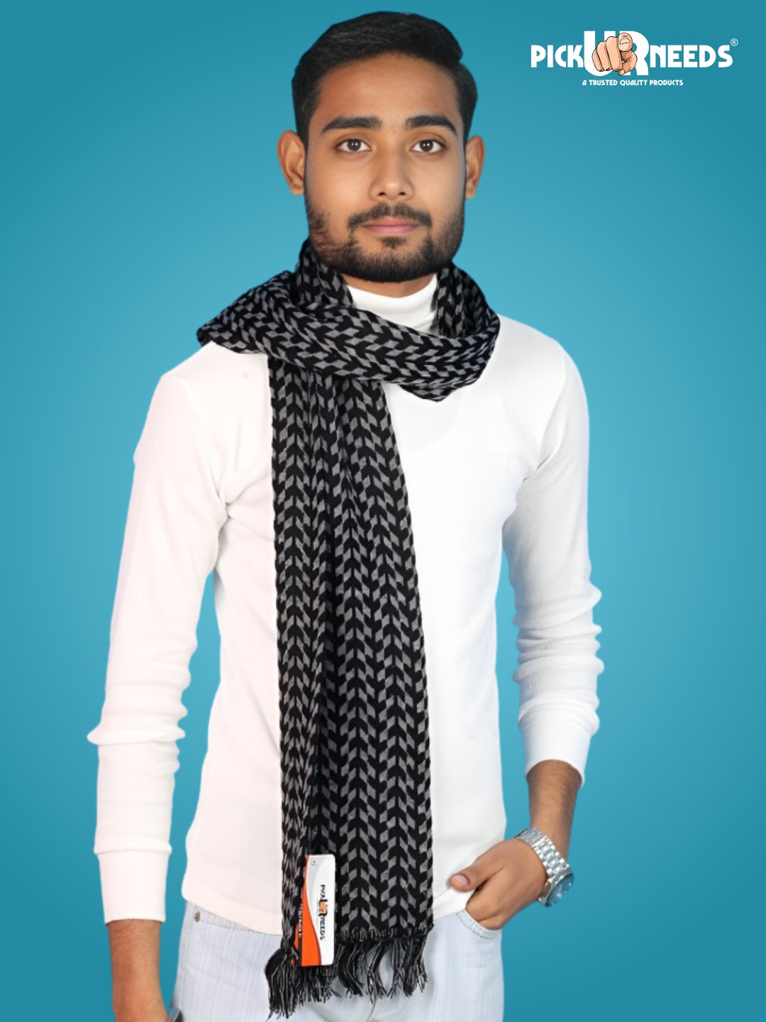 Pick Ur Needs Men’s Knit Winter Muffler Wool-Blend Scarf for Men Stylish Warm Muffler for Office, Casual & Travel Wear
