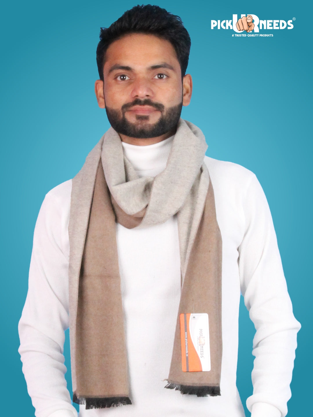 Pick Ur Needs Reversible Winter Muffler for Men Dual-Color Soft Woolen Scarf Warm, Stylish & Lightweight Muffler for Casual, Office & Outdoor Wear